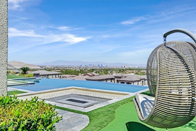 10 Olympia Outlook Dr, Las Vegas, NV 89141 - outdoor pool with a mountain view