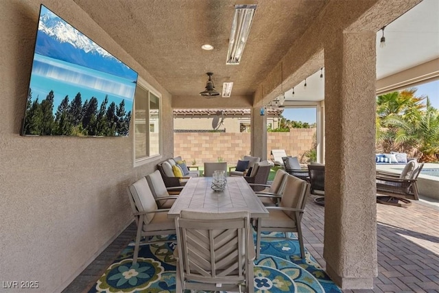 1225 Olivia Pkwy, Henderson, NV 89011 - view of patio featuring outdoor dining space and fence