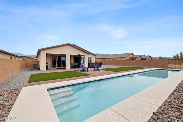 5455 Eleganza Ave, Pahrump, NV 89061 - view of pool with a fenced in pool, a patio area, and a fenced backyard