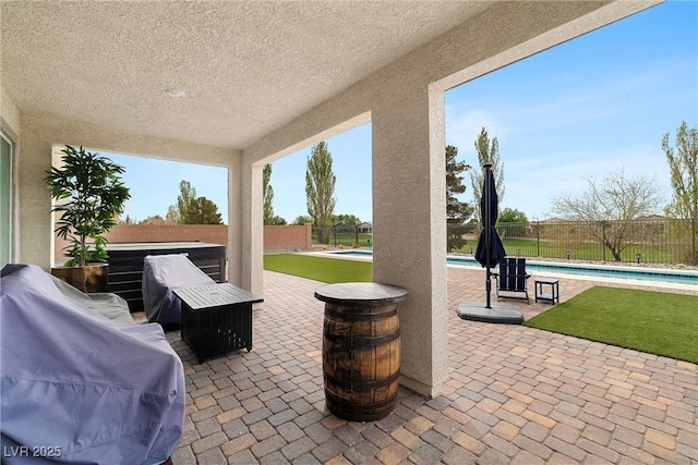 5455 Eleganza Ave, Pahrump, NV 89061 - view of patio / terrace featuring a fenced backyard and a fenced in pool
