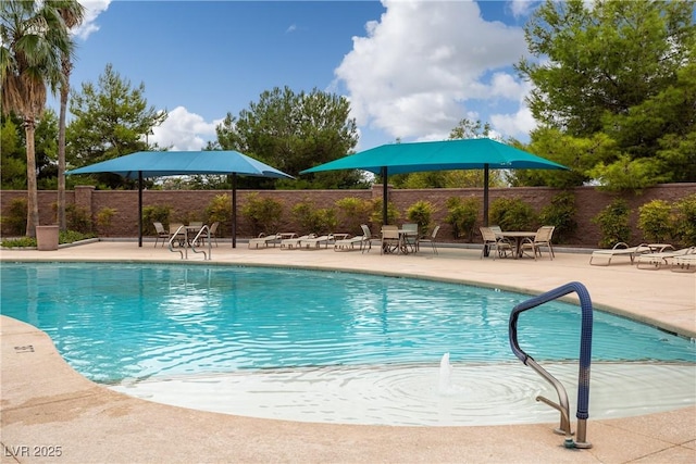 5455 Eleganza Ave, Pahrump, NV 89061 - community pool with fence and a patio