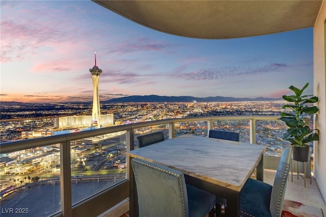 balcony with a mountain view