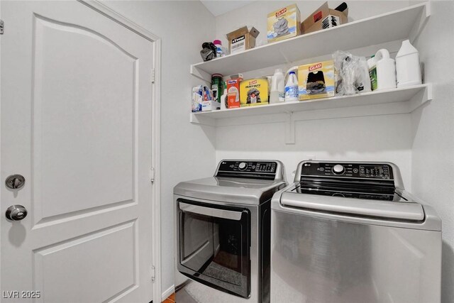 9413 Artesian Oak Ct, Las Vegas, NV 89149 - clothes washing area with washer and dryer and laundry area