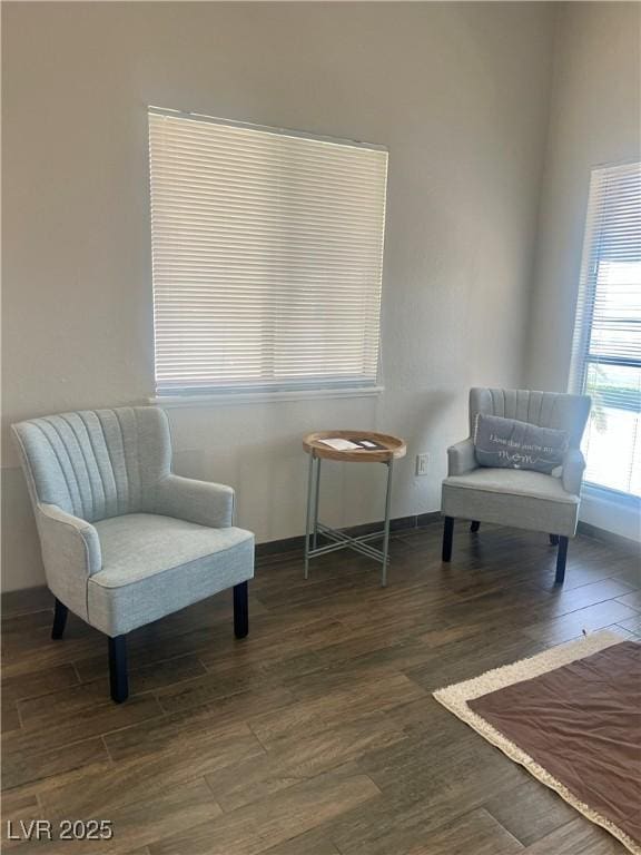sitting room featuring wood finished floors