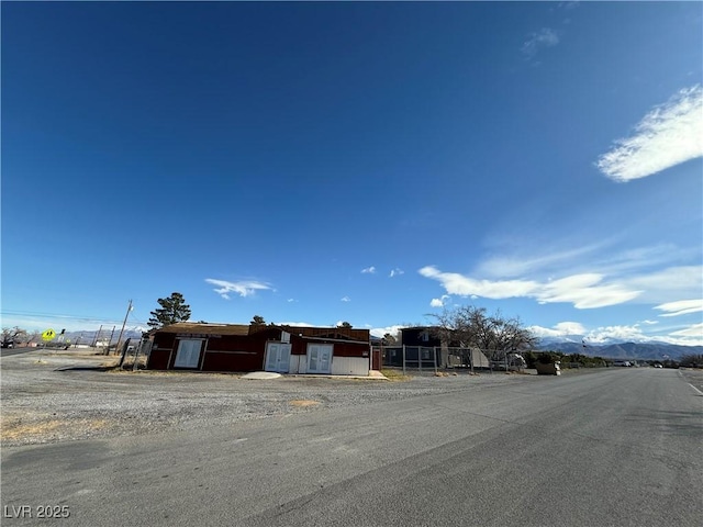 exterior space with a mountain view