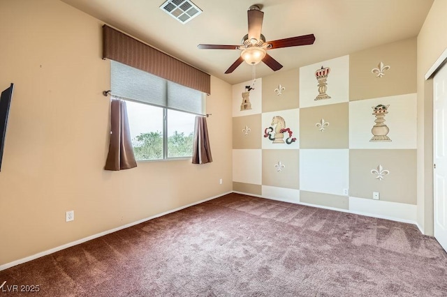 215 Sunset Shower Dr, Henderson, NV 89012 - carpeted spare room featuring a ceiling fan, visible vents, and baseboards