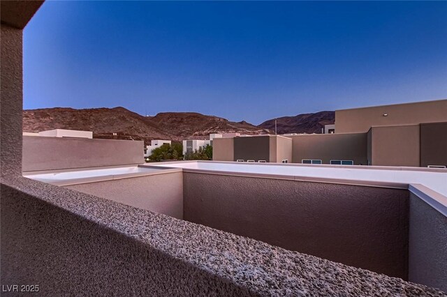 exterior space featuring a mountain view