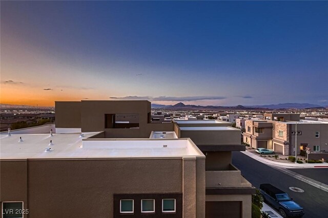 exterior space with a mountain view