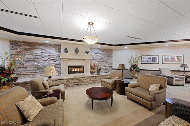 community lobby with visible vents
