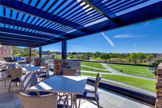 9 Contra Costa Pl, Henderson, NV 89052 - view of patio / terrace with a pergola, outdoor lounge area, golf course view, and outdoor dining area