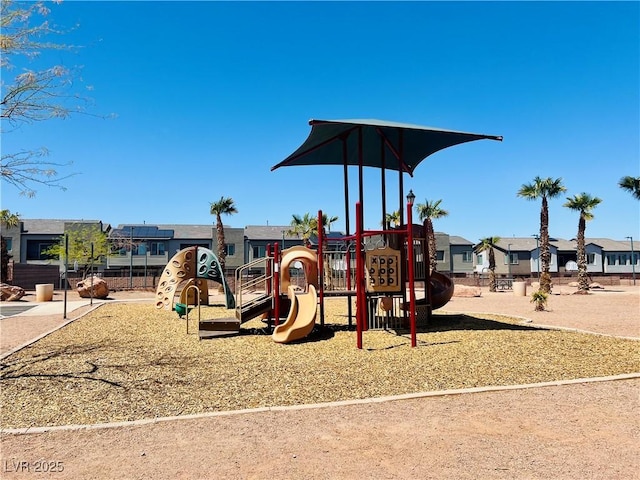 community playground with a residential view