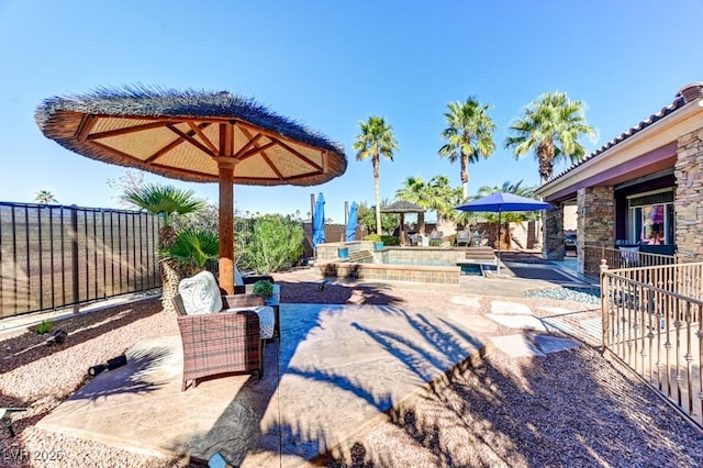 8209 Chapelle Ct, Las Vegas, NV 89131 - fenced backyard with a patio area