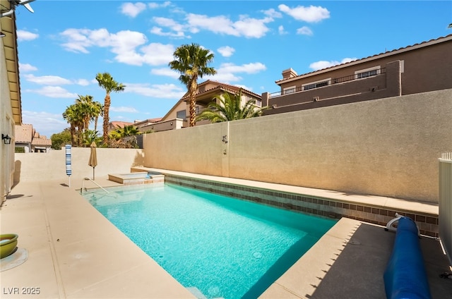 3057 Sunrise Heights Dr, Henderson, NV 89052 - view of swimming pool with a patio area, a fenced backyard, and a fenced in pool