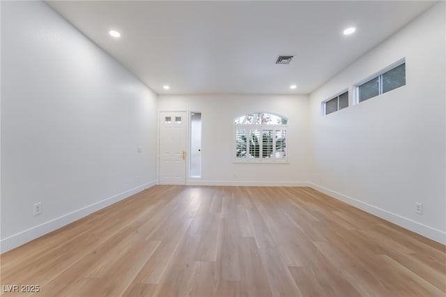 3057 Sunrise Heights Dr, Henderson, NV 89052 - interior space with visible vents, light wood-style flooring, recessed lighting, and baseboards