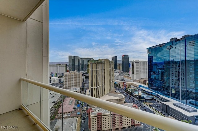 balcony with a view of city