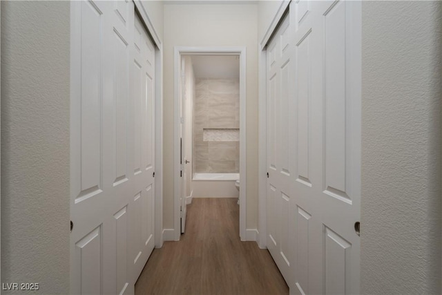 hallway featuring wood finished floors