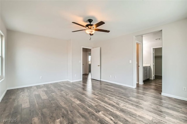 7829 Lovely Pine Pl, Las Vegas, NV 89143 - empty room with baseboards, a ceiling fan, and wood finished floors