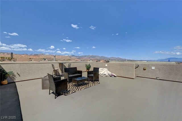 7953 Mountain Lilac St, Las Vegas, NV 89113 - view of patio with a mountain view