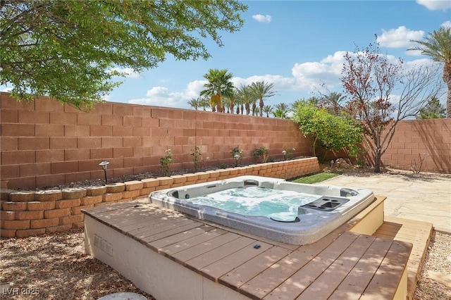 6059 Wheat Penny Ave, Las Vegas, NV 89122 - view of swimming pool featuring a fenced backyard and hot tub deck surround