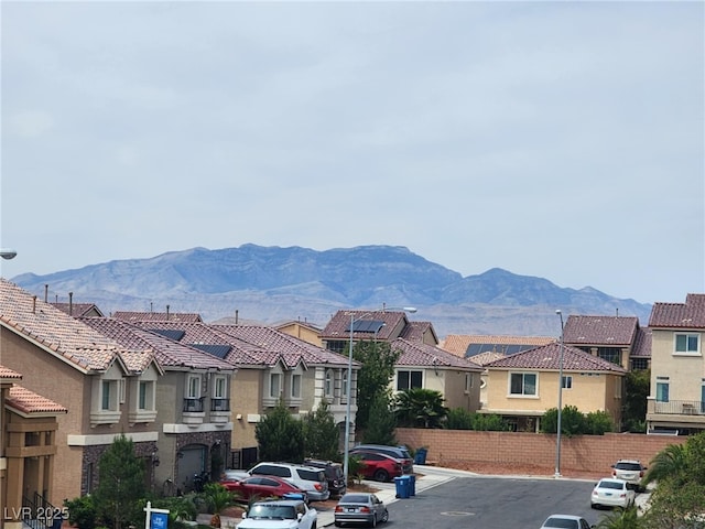 mountain view with a residential view