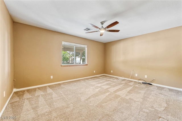 2681 Underbrush Ave, Pahrump, NV 89048 - empty room with baseboards, visible vents, carpet, and ceiling fan