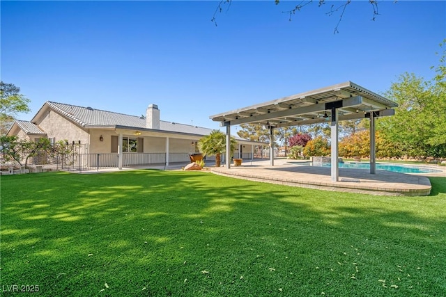 2681 Underbrush Ave, Pahrump, NV 89048 - view of yard with an outdoor pool and a patio