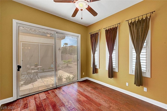 519 Via Garofano Ave, Henderson, NV 89011 - empty room featuring wood finished floors, baseboards, and ceiling fan