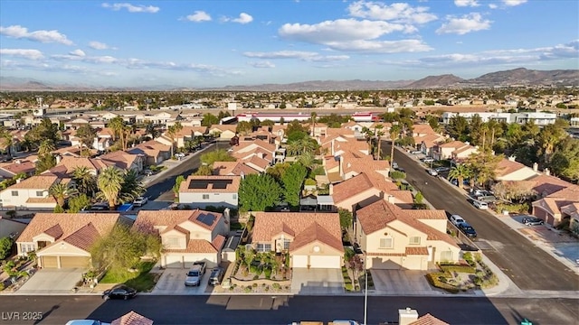 bird's eye view with a mountain view and a residential view