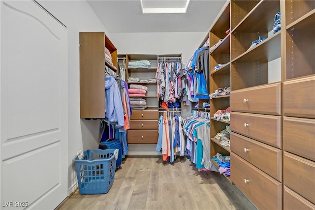 spacious closet with wood finished floors