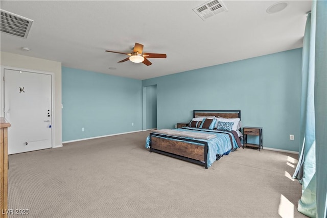 1776 Gentle Brook St, North Las Vegas, NV 89084 - carpeted bedroom with baseboards, a ceiling fan, and visible vents