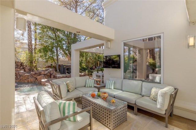 8109 Moonstone Cir, Las Vegas, NV 89128 - view of patio with an outdoor living space