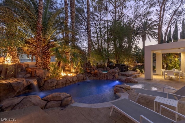 8109 Moonstone Cir, Las Vegas, NV 89128 - outdoor pool featuring outdoor dining space and a patio area