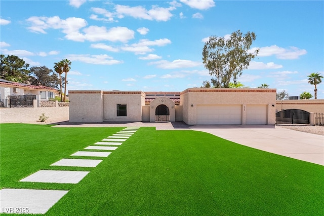 6861 E Washington Ave, Las Vegas, NV 89110 - view of front of property with stucco siding, an attached garage, concrete driveway, and a gate