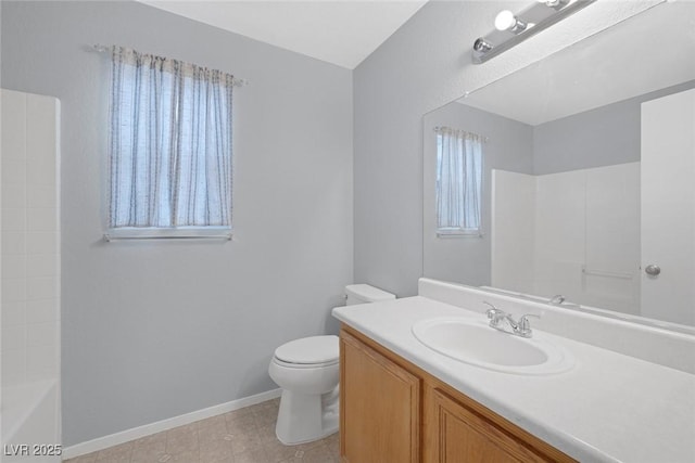 8005 Exploration Ave, Las Vegas, NV 89131 - bathroom featuring baseboards, vanity, and toilet