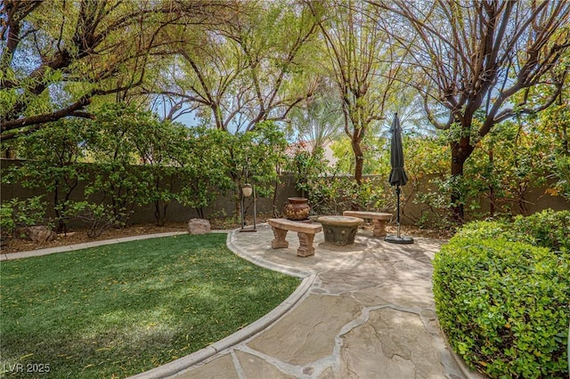11814 Canons Brook Dr, Las Vegas, NV 89141 - view of yard with a patio area and a fenced backyard