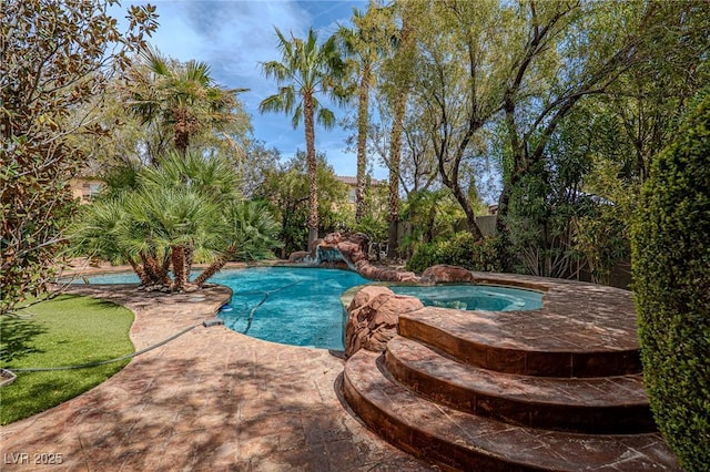 11814 Canons Brook Dr, Las Vegas, NV 89141 - pool featuring an in ground hot tub and fence