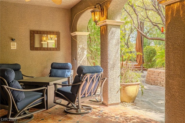 11814 Canons Brook Dr, Las Vegas, NV 89141 - view of patio featuring a ceiling fan