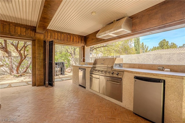11814 Canons Brook Dr, Las Vegas, NV 89141 - view of patio with a grill, a sink, and exterior kitchen