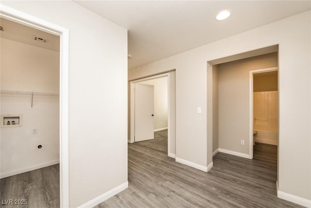 3434 Denali Preserve St, Las Vegas, NV 89122 - interior space with visible vents, baseboards, and wood finished floors