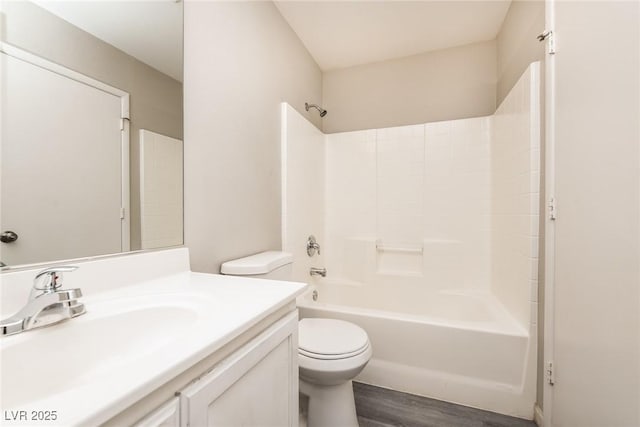 3434 Denali Preserve St, Las Vegas, NV 89122 - full bath featuring toilet, wood finished floors, vanity, and bathtub / shower combination