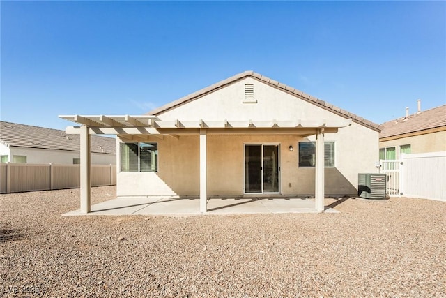 3434 Denali Preserve St, Las Vegas, NV 89122 - back of house with a patio area, a fenced backyard, cooling unit, and stucco siding