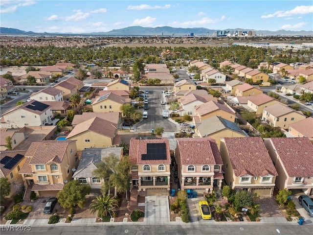aerial view with a residential view and a mountain view