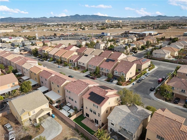 bird's eye view with a mountain view and a residential view