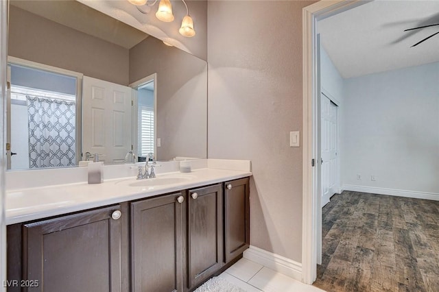11342 Early Sun Ct, Las Vegas, NV 89135 - bathroom with baseboards and vanity