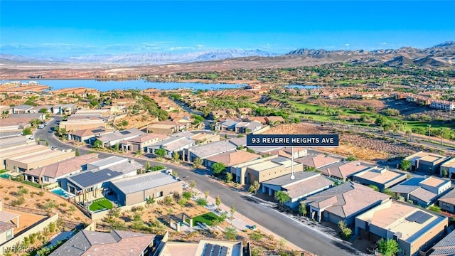 93 Reverie Heights Ave, Henderson, NV 89011 - aerial view featuring a water and mountain view and a residential view