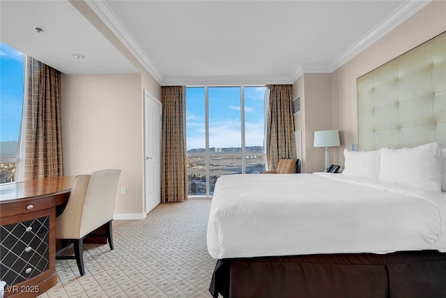 125 E Harmon Ave Unit 2220, Las Vegas, NV 89109 - bedroom with crown molding, multiple windows, and baseboards