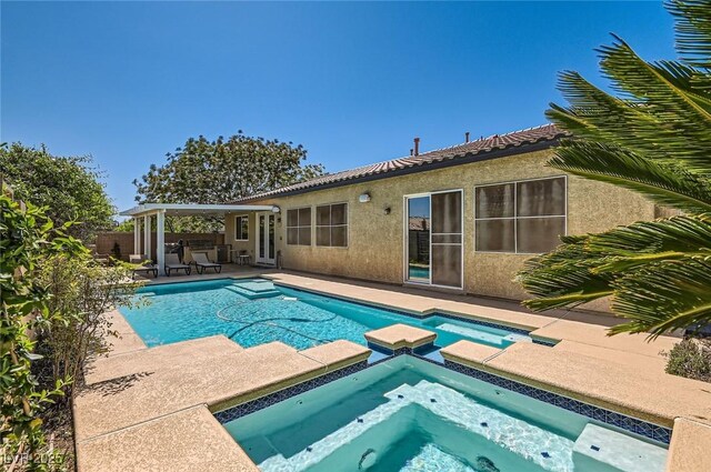 7812 Galloping Hills St, Las Vegas, NV 89113 - view of pool featuring a pool with connected hot tub and a patio