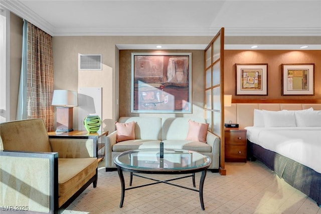145 E Harmon Ave Unit 2411, Las Vegas, NV 89109 - sitting room featuring light flooring and crown molding