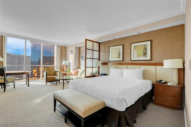 145 E Harmon Ave Unit 2411, Las Vegas, NV 89109 - bedroom with crown molding and light carpet