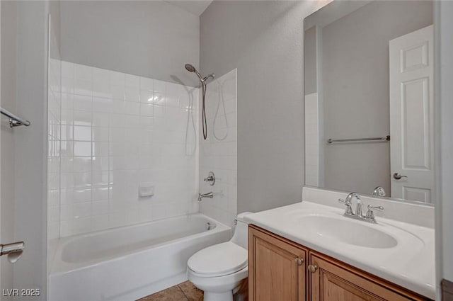 8370 Unicorn St, Las Vegas, NV 89131 - full bath featuring toilet, tub / shower combination, vanity, and tile patterned flooring